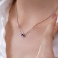 thumbnail image 6 of JeenMata 2 Carat Amethyst - February Birthstone Solitaire Pendant Necklace in 18K White Gold Plated, Female, Adult, 6 of 7