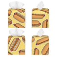 thumbnail image 2 of Fotbe Hot Dogs Porta Pañuelos Decorativo de Cuero, Caja Cuadrada Moderna para Pañuelos Faciales, Organizador y Dispensador 5x5x5'', 2 of 7