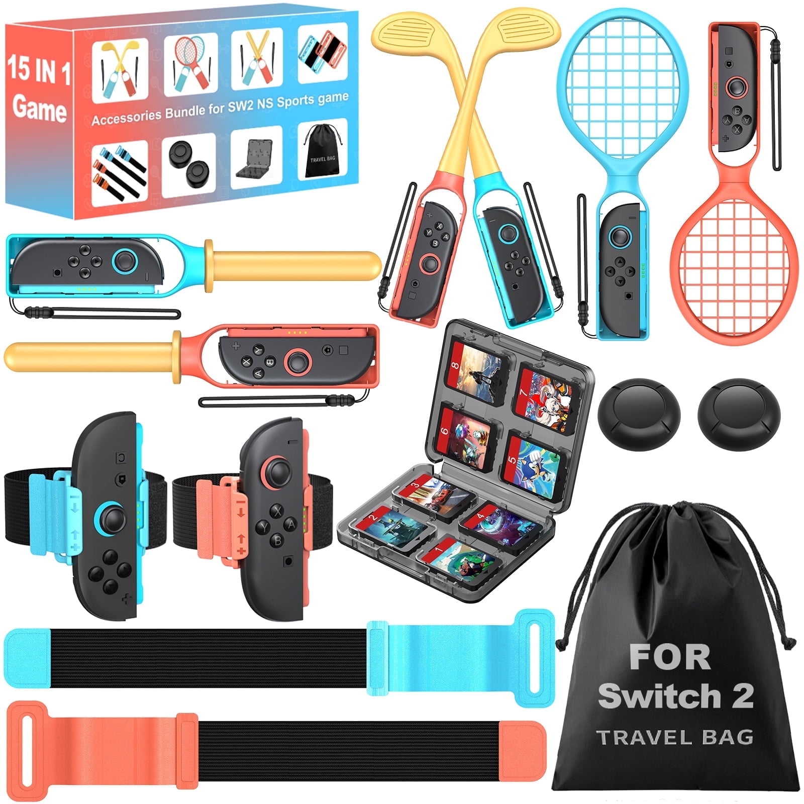 15 in 1 Nintendo Switch 2 Sports Accessories, Switch 2 Games