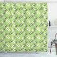 thumbnail image 1 of Bunny Shower Curtain, Bunnies Eating Carrots Animal Lovers Pattern Composition, Fabric Bathroom Set with Hooks, 69W X 84L Inches Extra Long, Green Dimgray, by Ambesonne, 1 of 3