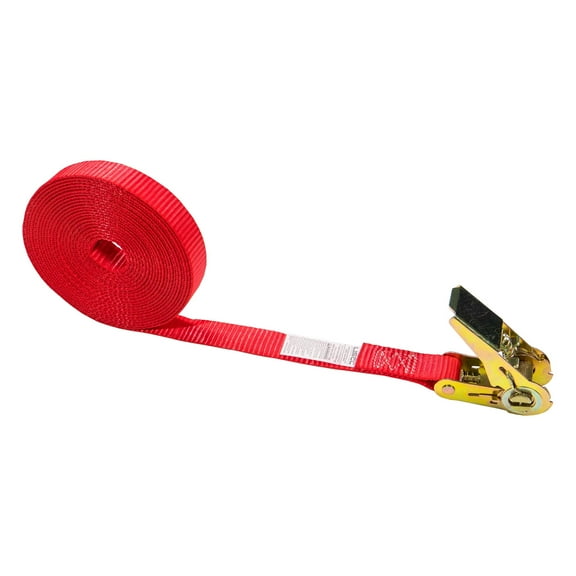US Cargo Control Endless Ratchet Strap, 1 Inch Wide X 20 Foot Long Open End Ratchet Strap, Red, Perfect Small Cargo