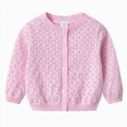 thumbnail image 2 of UAYOTSE Girl's 4T 5T 6T 7T 8T 9T Thin Crewneck Button-up Cardigan Cotton Knit Sweater Cute Lightweight Girl Outerwear,Sizes 8-9 Years, 2 of 5