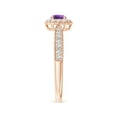 thumbnail image 3 of ANGARA Natural 0.25 Ct. Amethyst with Diamond Halo Ring in 14K Rose Gold for Women (Ring Size: 11.5), 3 of 10