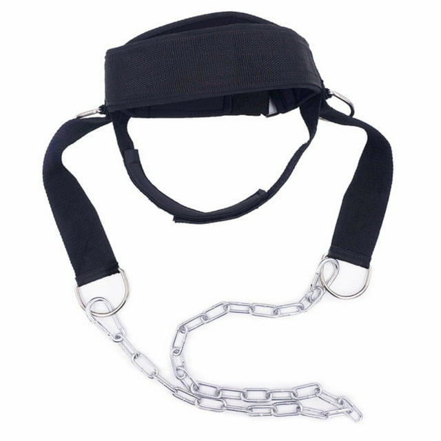 DEELLEEO Head Neck Lifting Strap with Chain Adjustable Head Harness Neck Trainer for Home Gym Weightlifting Bodybuilding Barbell Workout