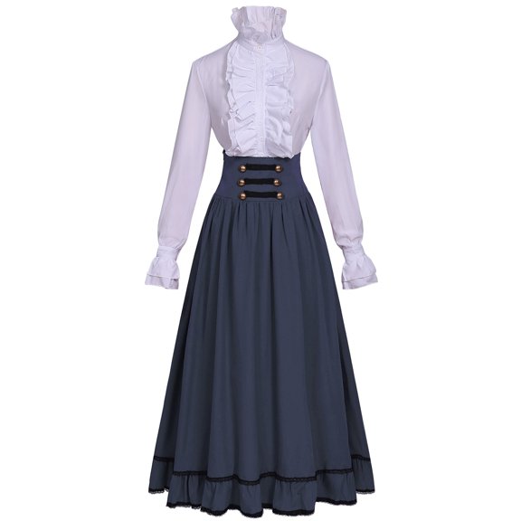 Women High Waisted Button Skirt Set High Waist Button Skirt Ensemble Skirt Set