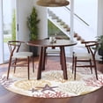 thumbnail image 3 of Coastal Coral Round Area Rug 6Ft Washable Circle Rugs for Bathroom Office, Nautical Colorful Conch Seashells Starfish Non-Slip Carpet Floor Mats Indoor Outdoor Carpet Runner Aesthetic Home Decor, 3 of 8