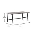 thumbnail image 5 of BizChair Commercial 72x36 Conference Table with 1" Thick Double Sided Laminate Table Top with PVC Edging and Heavy Duty A-Frame Steel Base, Gray Oak, 5 of 10