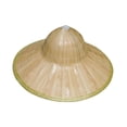 thumbnail image 2 of Sombrero trenzado Sombrero para el sol Sombrero de sombra dura tejido Sombrero de arroz con cáscara para la agricultura de playa de verano Diámetro 48cm, 2 of 10
