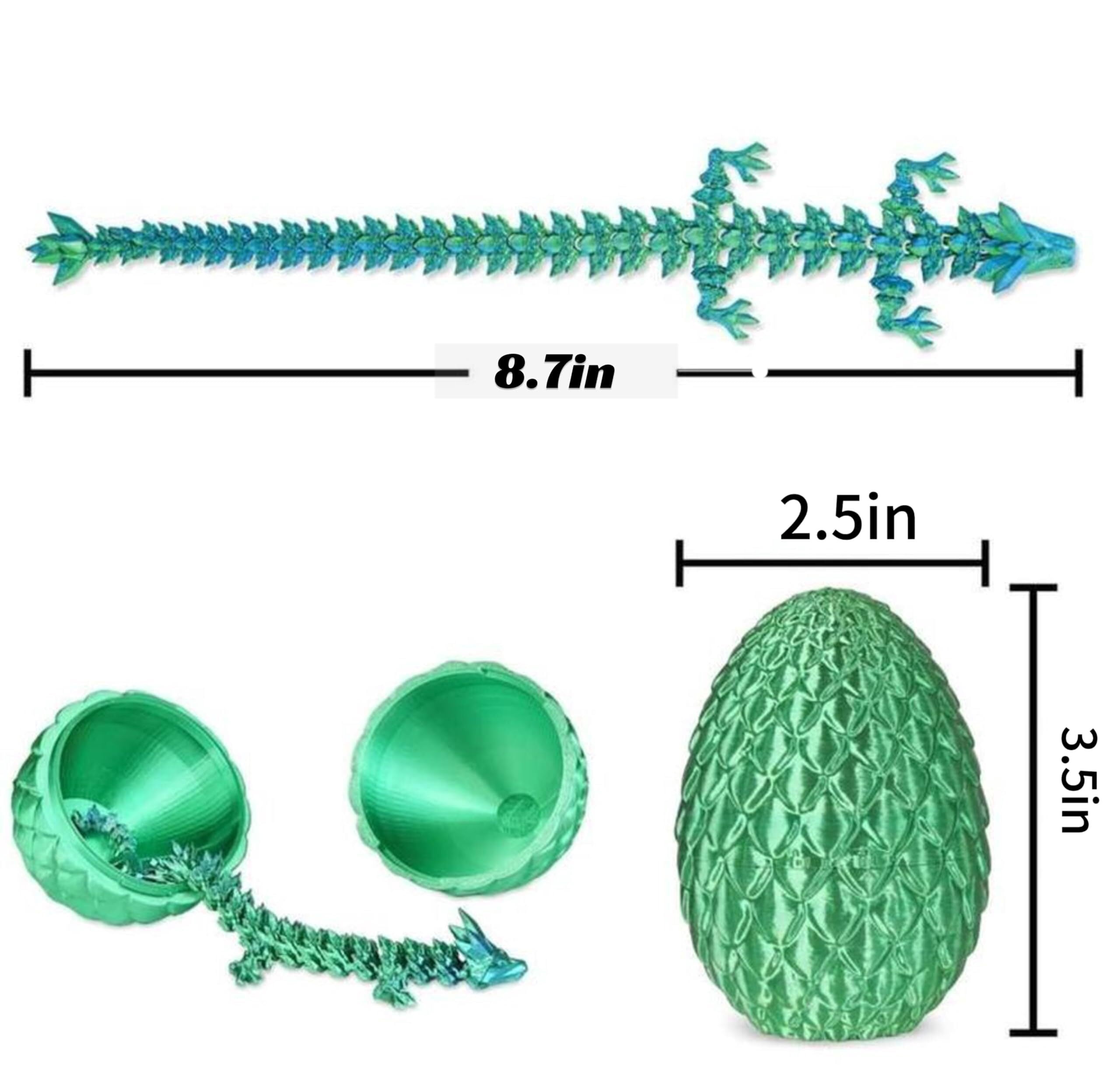 2 Dragon Eggs with a Dragon Inside, 3D Printed Easter Dragon Eggs, Dragon Egg Fidgets, Stocking Easter Basket Stuffers