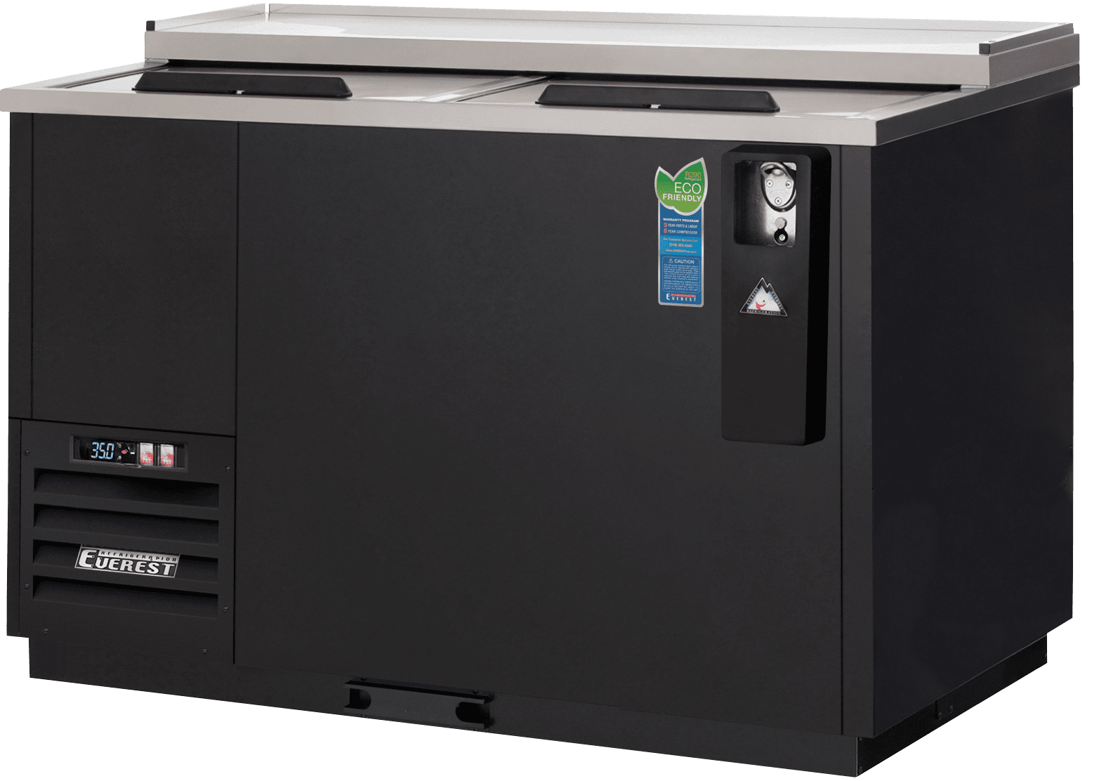 Everest Refrigeration EBC50 Bottle Cooler 2 Lids, 115v, NSF - 15 cu. ft.