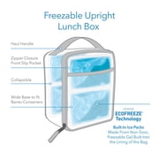 PackIt Freezable, Reusable Upright Lunch Box, Charcoal and Black