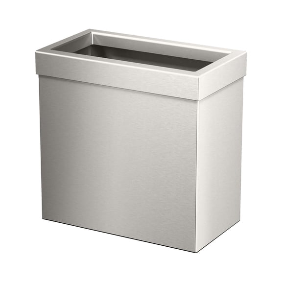 Modern Waste Can Rectangle in Satin Nickel - New (hd)