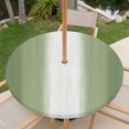 thumbnail image 6 of Round Outdoor Tablecloth with Umbrella Hole and Zipper, Sage Green Striped Fitted Table Cover with Elastic Edge for 45-54 Inch, Green White Ombre Farmhouse Gradient Waterproof Patio Tablecoths, 6 of 9