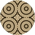 thumbnail image 1 of Ahgly Company Tapis Rond Lavable en Machine Intérieur Transitionnel Jaune, 6 Pieds Rond, 1 of 7