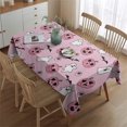 thumbnail image 2 of Halloween Pink Ghosts and Heart Pumpkins Rectangle Tablecloth 60"x84",Waterproof Polyester Rectangle Table Cloth, Wipeable Spillproof Polyester Tablecloth for Dining, Camping, Indoor and Outdoor, 2 of 5