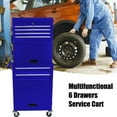 thumbnail image 3 of Tool Cabinet on Wheels, 6-Drawer Lockable Rolling Tool Chest w/ 4 Universal Wheels, 2 in 1 Detachable Tool Box Storage Organizer for Garage Workshop Repair Shop, 3 of 10