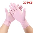thumbnail image 1 of 20/50/100 Uds guantes de nitrilo rosa guantes de látex desechables sin polvo para limpieza del hogar salón de belleza trabajo guantes de cocina, 1 of 5