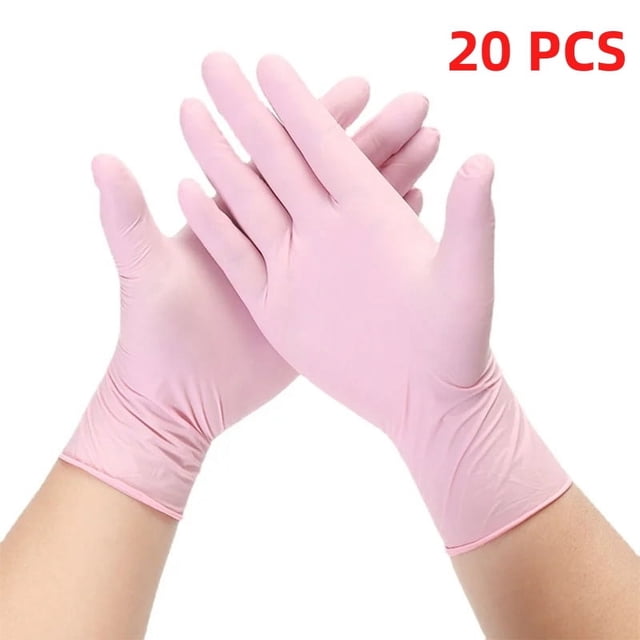 20/50/100 Uds guantes de nitrilo rosa guantes de látex desechables sin polvo para limpieza del hogar salón de belleza trabajo guantes de cocina