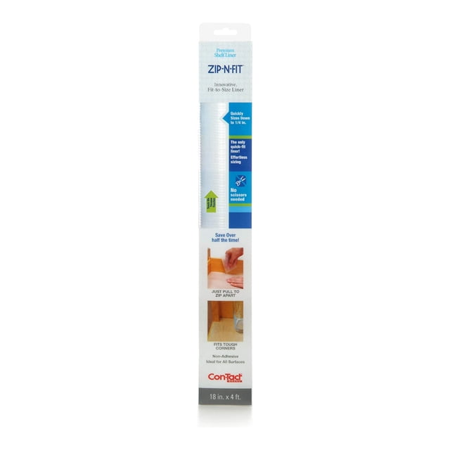 Forro adhesivo para estantes Con-Tact Zip-N-Fit 46 x 122 cm transparente