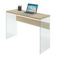 thumbnail image 5 of Convenience Concepts SoHo Glass Console Table/Desk, Weathered White/Glass, 5 of 8