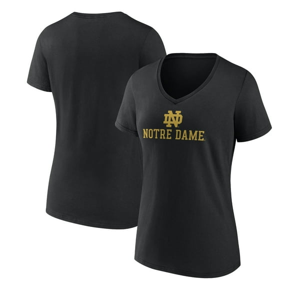 Women's Black Notre Dame Fighting Irish Lockup Team V-Neck T-Shirt