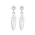 thumbnail image 2 of Elli by Julie & Grace Feather Crystal Earring 925 Silver For Women, 2 of 7