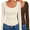 Beige/Coffee, variant on Oudiya 2 Pack Women Long Sleeve Shirts Scoop Neck Tops Slim Fit Undershirts Basic Thermal Tee Shirt, XS-2XL