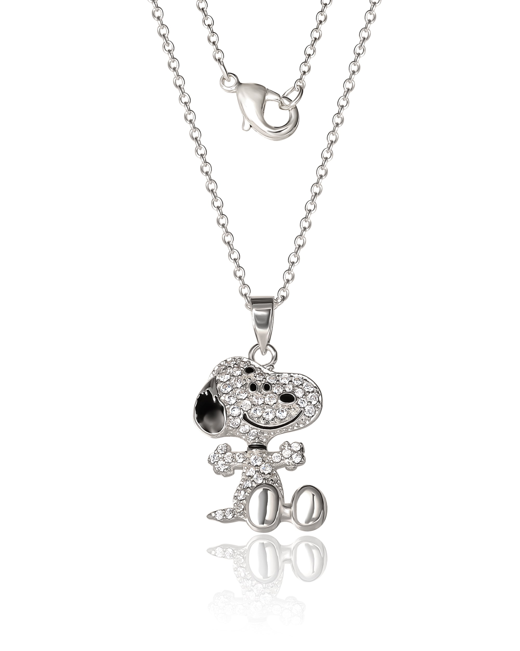 アヴァランチ　SNOOPY シルバー925 Peanuts Snoopy Silver Plated 3D Pave Pendent, 18'' Chain - Walmart.com