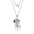 thumbnail image 3 of Peanuts Snoopy Silver Plated 3D Pave Pendent, 18'' Chain, 3 of 4