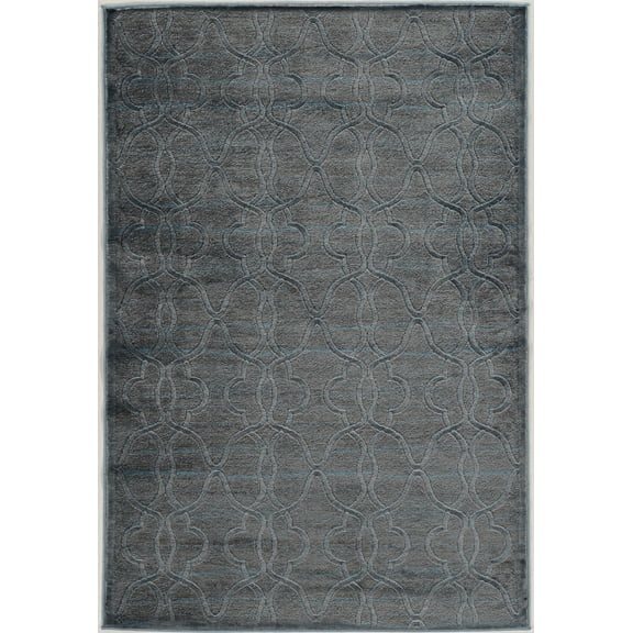 Linon Platinum RawIron Power Loomed Polyester 5'x7'6" Rug in Blue