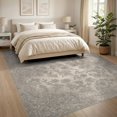 thumbnail image 3 of ODIKA 8'x10' Washable Area Rug Non-Shedding, Easy Care, Grey Vintage Boho Faded Botanical Scroll Distressed Scrollwork Large Flowing for King Size Bedroom Under Bed, Master Suite, 3 of 7