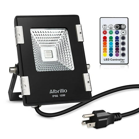 Albrillo 10w Outdoor Led Flood Lights With Us Plug And Remote Rgb Albrillo 10w Outdoor Led Flood Lights With Us Plug And Remote Rgb Color Changing Floodlight