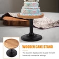 thumbnail image 3 of EXHUMKY Brown Wooden Cake Stand for Home Use, Perfect for Serving Appetizers, Desserts, and Party Treats, 3 of 7