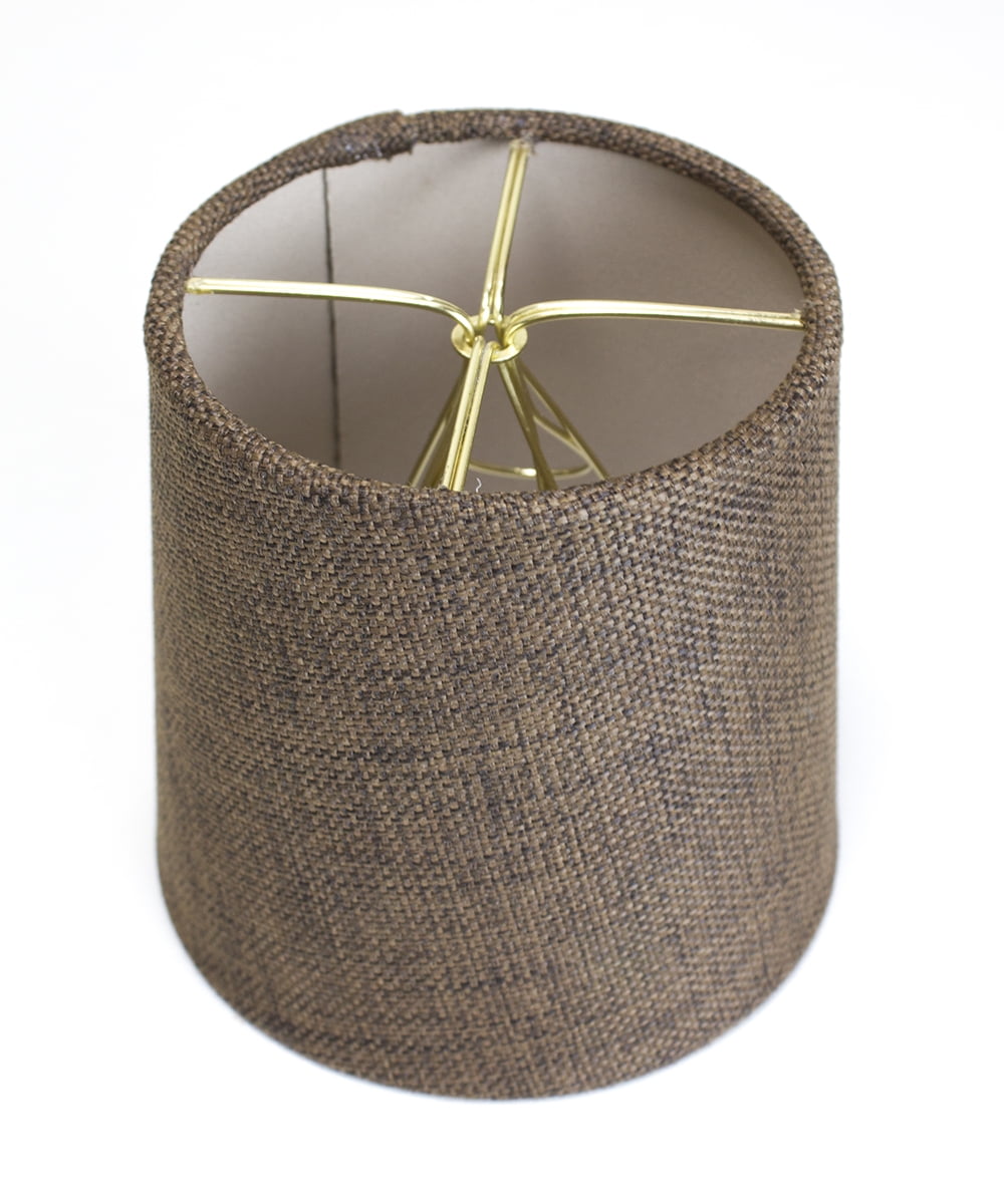 4x5x5 Chocolate Burlap Drum Chandelier Clip-On Lampshade - Walmart.com