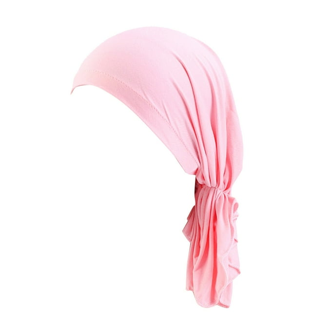 Chapeau Tressé Réversible Ajustable pour Femmes avec Perles, Chapeau Musulman à Volants, Bonnet de Nuit Doublé de Satin
