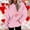 Pink, variant on DDAPJ pyju Womens Pink Hoodie for Valentine's Day Love Heart Print Hooded Sweatshirt Casual Long Sleeve Drawstring Pullover Tops Oversized Drop Shoulder Hoodies with Front Pocket Pink XL
