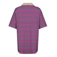 thumbnail image 3 of fatyb Tshirts for Women V Neck Striped Tunic Shirts with Collar Casual Womens Short Sleeve Loose Blouses, 3 of 5