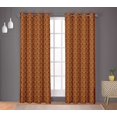 thumbnail image 2 of S4sassy Cotton Duck Flourish Damask Orange Double Panel Eyelet Living Room Door Curtains- 54x84 Inches, 2 of 5
