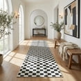 thumbnail image 1 of Rug Branch Maise Checkered Indoor Outdoor Area Rug, Black White, Modern - Entryway, Hallway, Bathroom, and Kitchen, 1 of 5