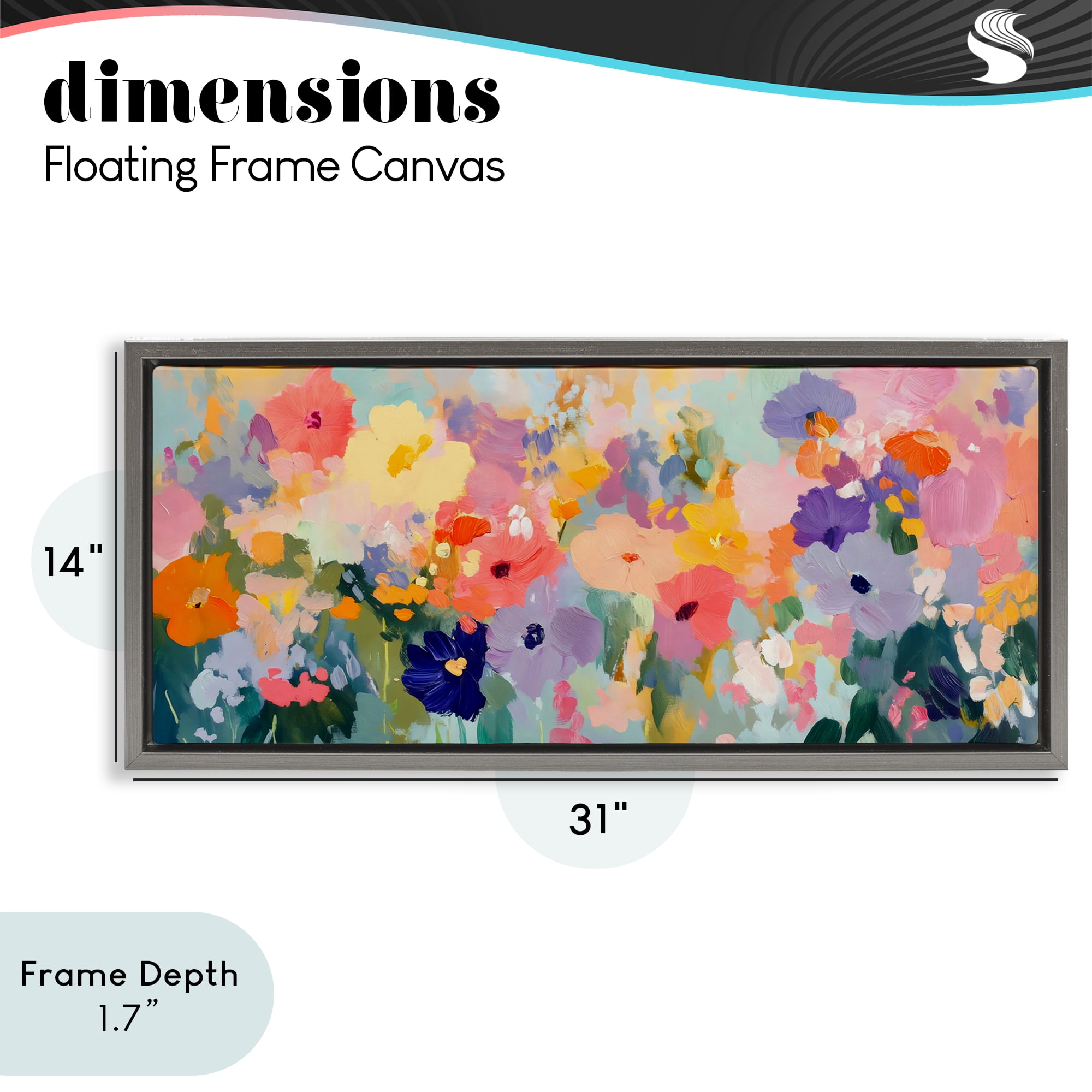 Stupell Industries Colorful Garden Variations Gray Framed Floater Canvas Wall Art, design by Creative Studio