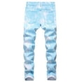 thumbnail image 3 of Men's Jeans Men's Fashion Oversized Ripped Slim Jeans Pants Breathable Denim Trousers Skinny Jeans Men Blue 40, 3 of 4