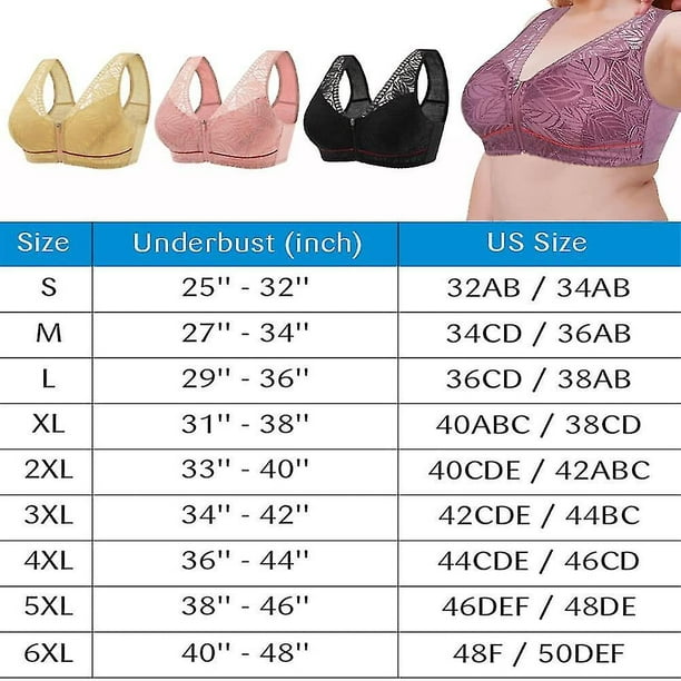 Camilace Comfort Wireless Front Close Bra, Women's Plus Size Breathable  Soft Cup Bras