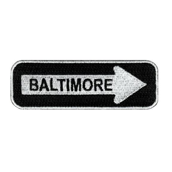Baltimore One Way Sign Embroidered Iron-on Patch