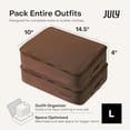 thumbnail image 6 of Packing Cells - 4 Set Packing Cubes Luggage Organizer Bags S M 2 x L Must-Have Suitcase Organizer for Travel Road Trip Camping Accessories Stain-proof Washable 3 Sizes - Dark Brown, 6 of 8