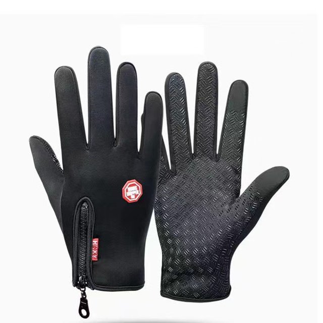 Guantes de invierno con forro polar, impermeables, con cremallera, para montar a caballo, pantalla táctil, para exteriores, montañismo, ciclismo, conducción, cálidos, antideslizantes, a prueba de
