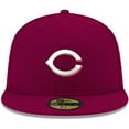 thumbnail image 2 of Men's New Era Cardinal Cincinnati Reds White Logo 59FIFTY Fitted Hat, 2 of 6