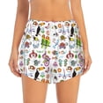 thumbnail image 2 of Gukieu Cartoon Wild Animals Print Women's Sports Shorts with Drawstring Elastic Waistband for Running, Yoga, Fitness-Large, 2 of 7