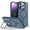 Darkblue, variant on ELEHOLD For iPhone 12 Magnetic Shockproof Case, Micro Frosted Clear Skin-Friendly Rugged Cover, MagSafe Compatible, Invisible Lens Frame Kickstand, Gray