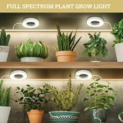 Ceiling Grow Lights for Indoor Plants, 192 LEDs Full Spectrum Halo LED Plant Light, with 3/9/12H Auto Timer Switch, 3 Colors,10 Dimming, Plant Lights for Small Plants, 4 Head