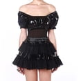 thumbnail image 1 of Jupe de Tailleur Transparente en Maille en Cuir Verni PVC Punk pour Femmes, Lingerie Aguichant en Dentelle, 1 of 8